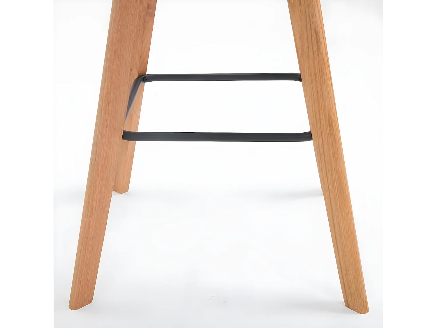 Lot de 2  Tabouret de bar - Similicuir & Bois - Gris - Metz