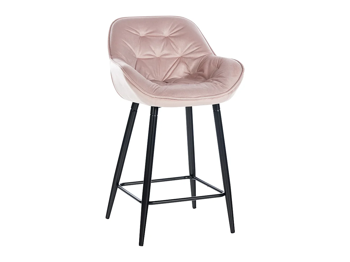 Tabouret de bar - Velours - Rose - Gibson