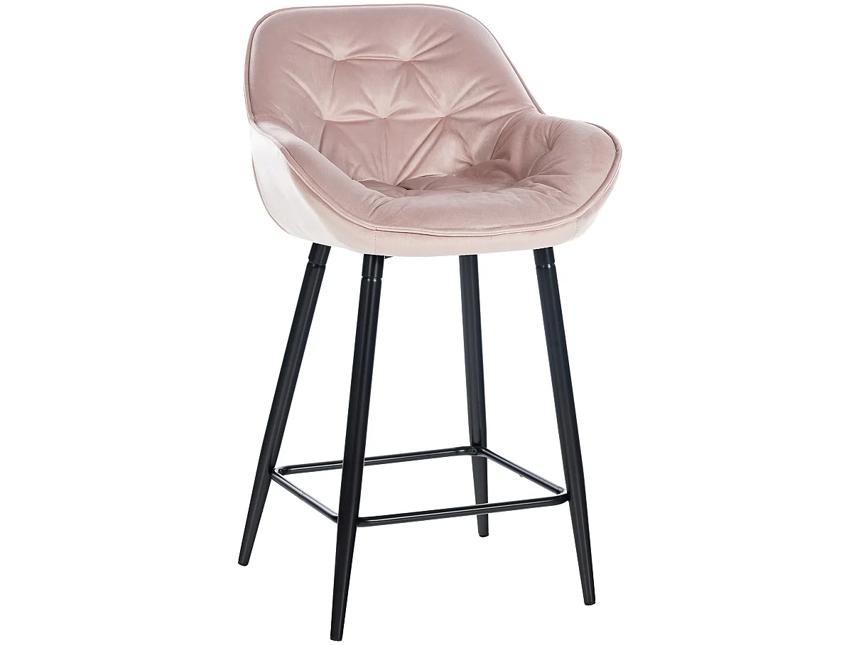 Tabouret de bar - Velours - Rose - Gibson