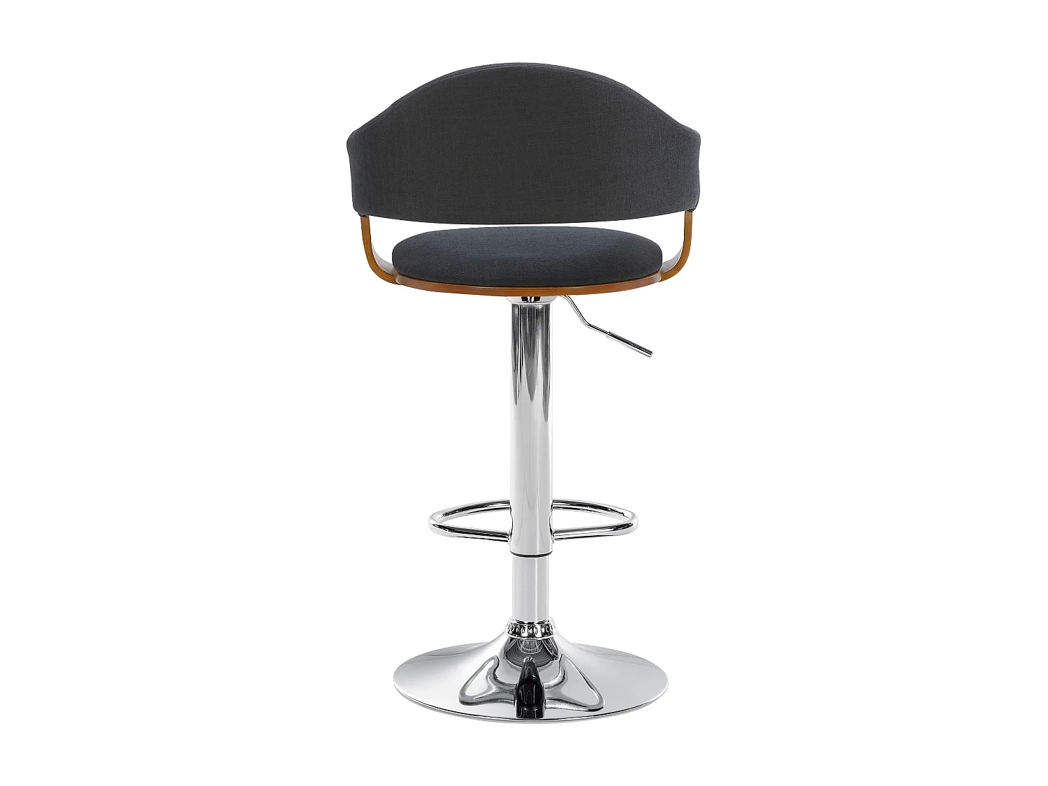 Tabouret de bar - Tissu & Chrome - Noyer / Noir - Nilse