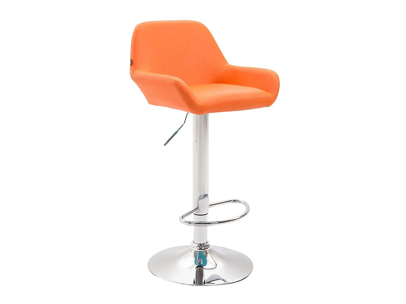 Tabouret de bar - Similicuir & Chrome - Orange - Braga