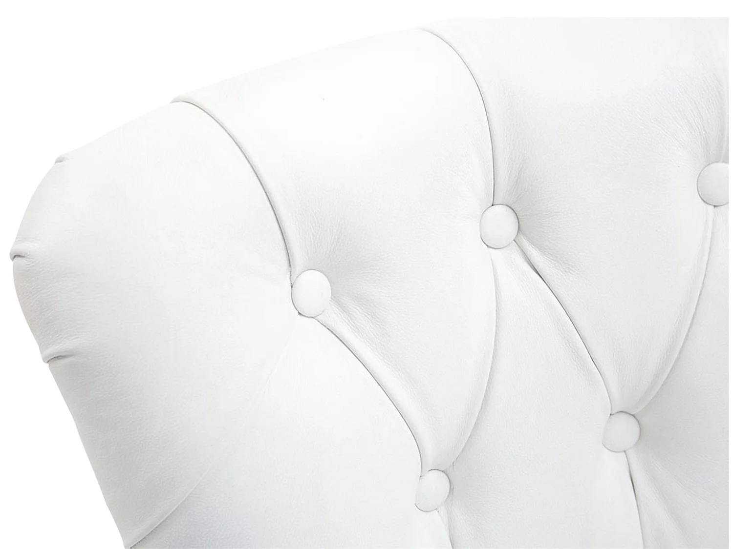 Tabouret de bar - Véritable cuir & Bois - Blanc - Lakewood