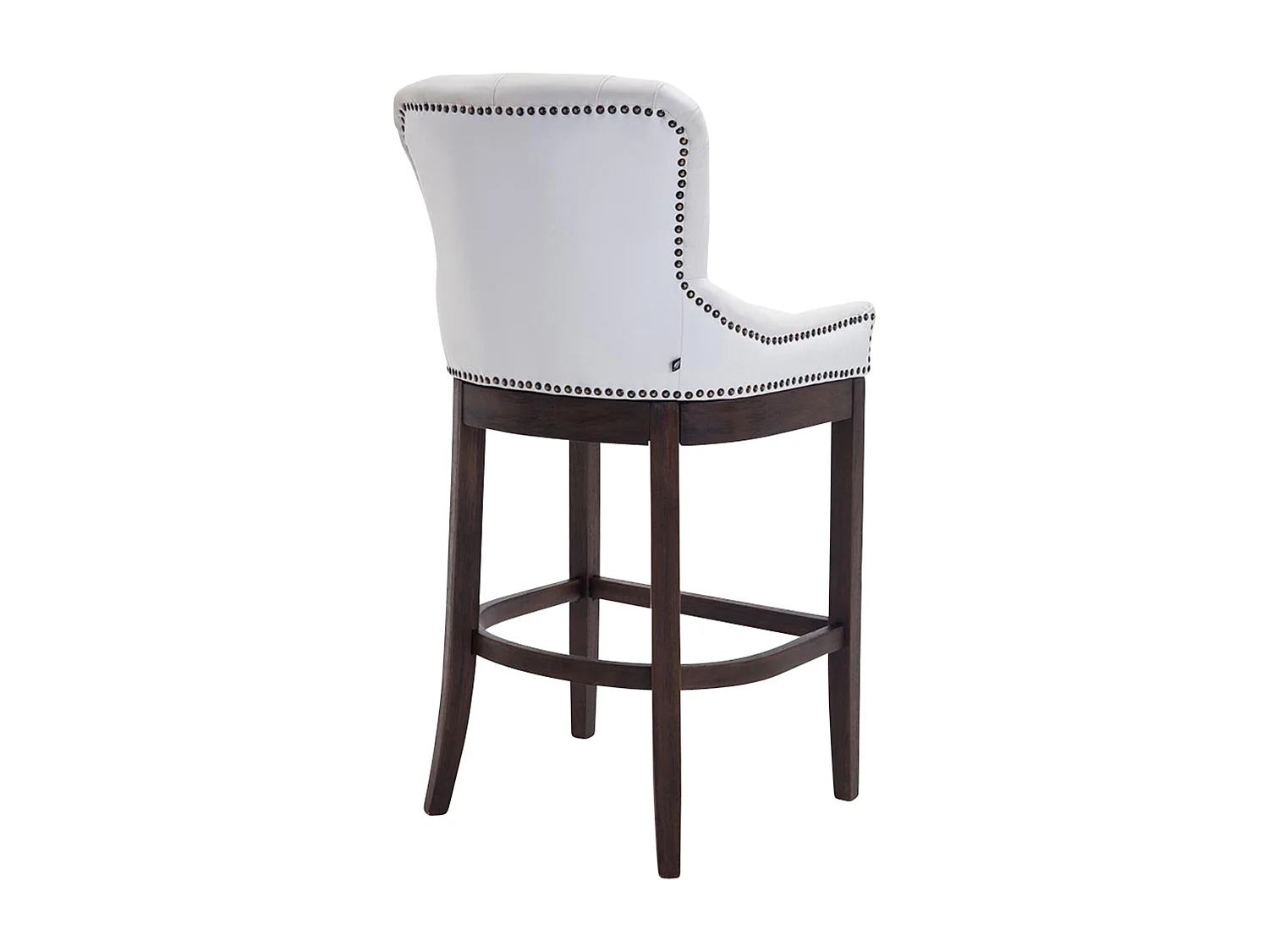 Tabouret de bar - Véritable cuir & Bois - Blanc - Lakewood