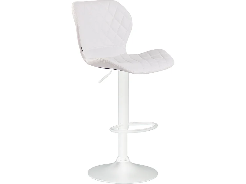 Tabouret de bar - Similicuir & Métal - Blanc - Cork