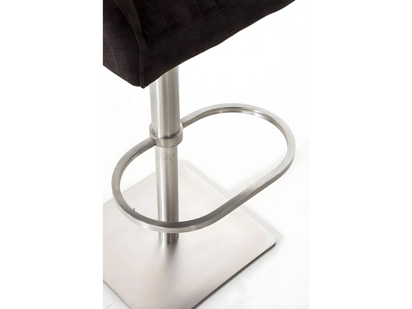 Lot de 2  Tabouret de bar - Tissu & Acier inoxydable - Marron - Damaso