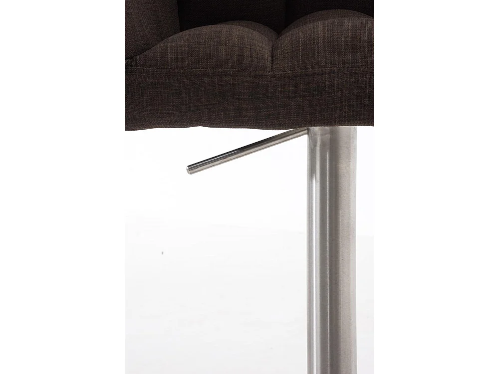 Lot de 2  Tabouret de bar - Tissu & Acier inoxydable - Marron - Damaso