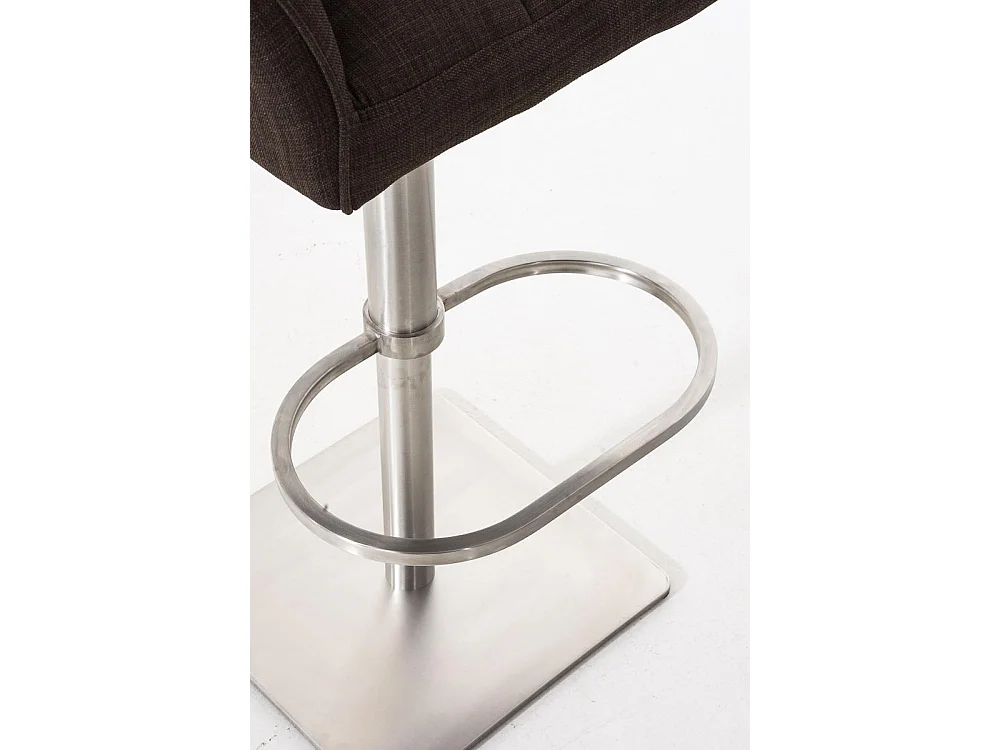 Lot de 2  Tabouret de bar - Tissu & Acier inoxydable - Marron - Damaso