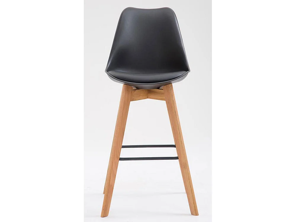 Lot de 2  Tabouret de bar - Plastique & Bois - Noir - Metz