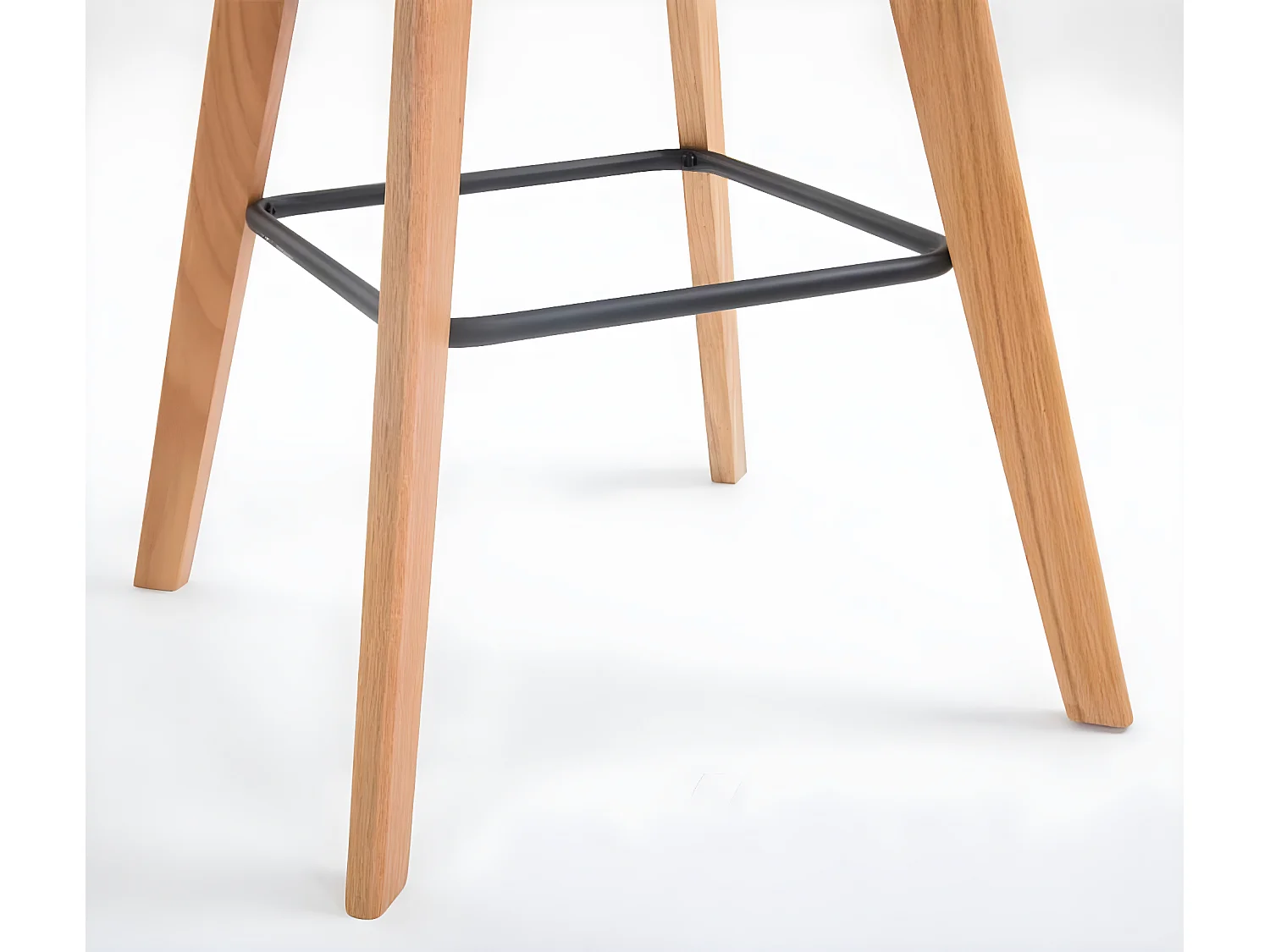 Lot de 2  Tabouret de bar - Plastique & Bois - Noir - Metz