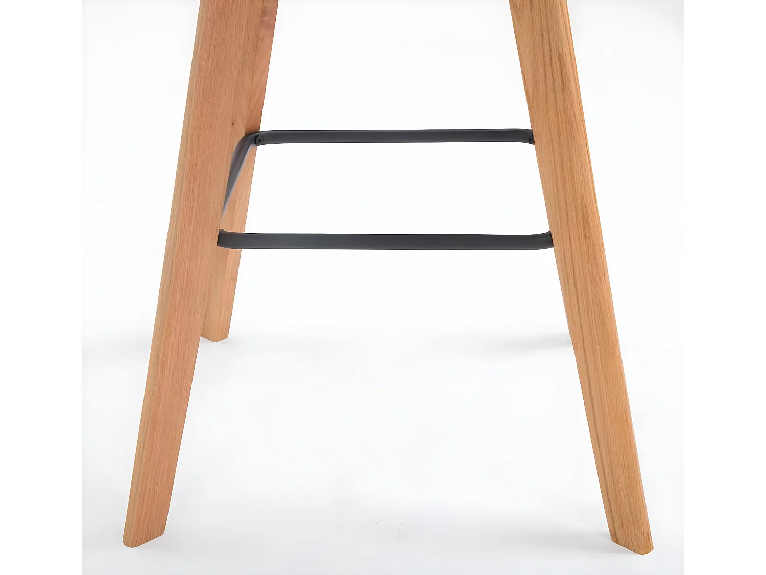 Lot de 2  Tabouret de bar - Plastique & Bois - Noir - Metz