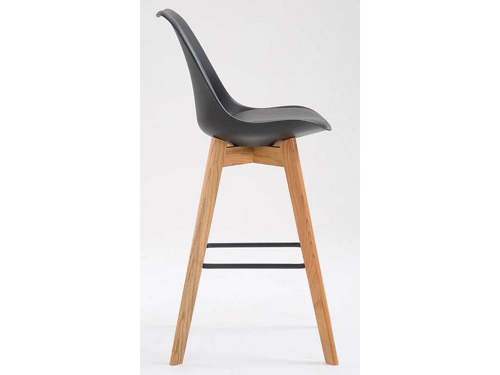 Lot de 2  Tabouret de bar - Plastique & Bois - Noir - Metz