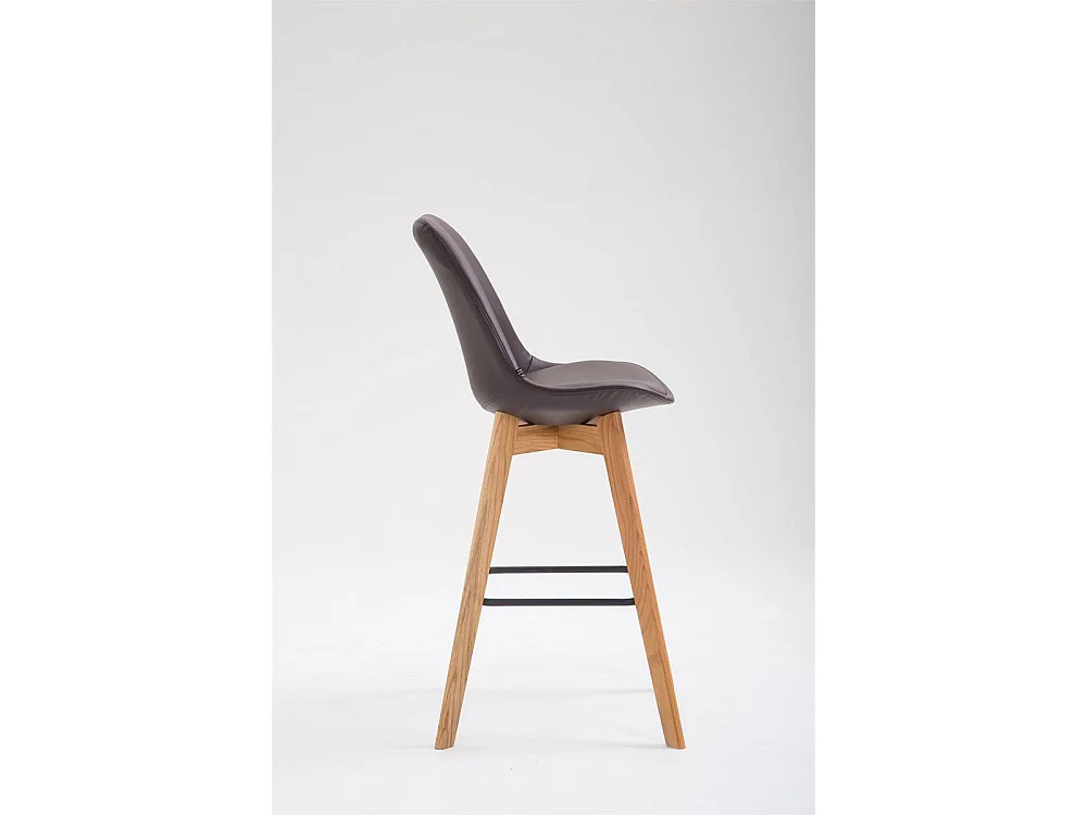 Tabouret de bar - Similicuir & Bois - Marron - Metz