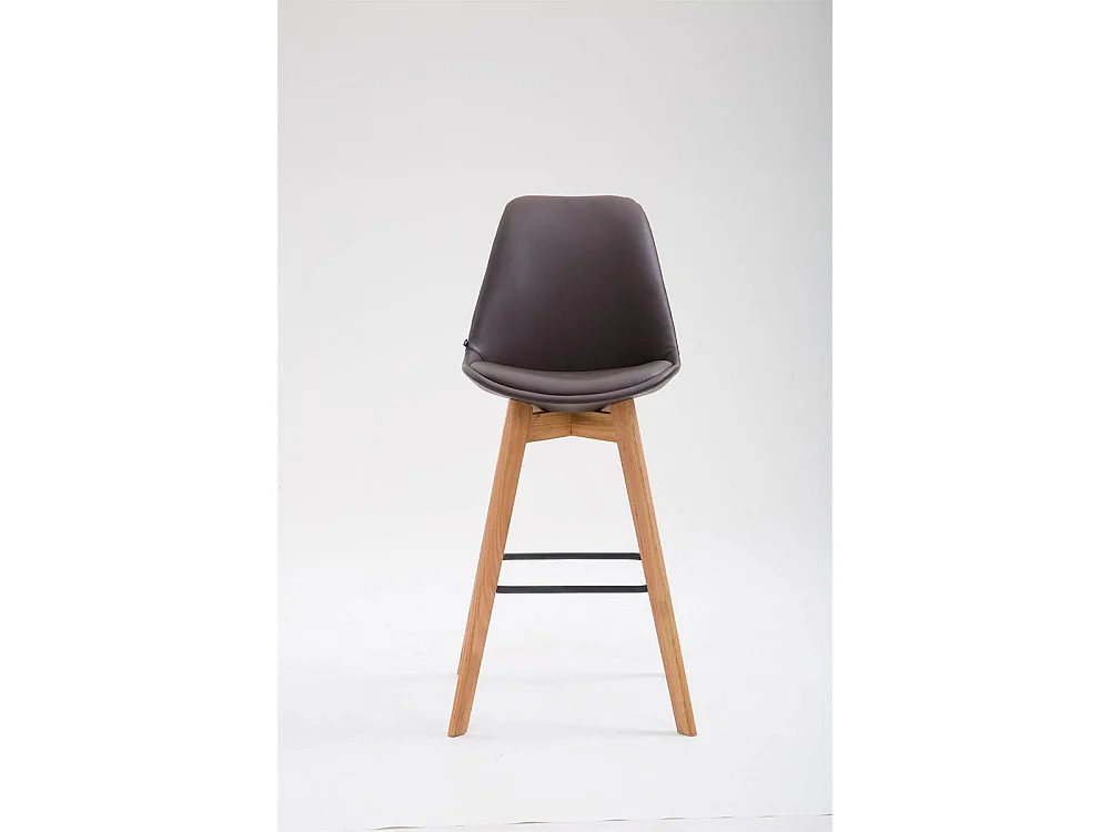 Tabouret de bar - Similicuir & Bois - Marron - Metz