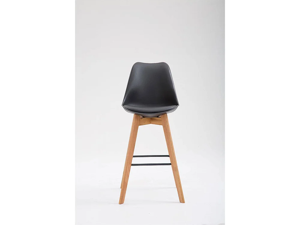 Tabouret de bar - Plastique & Bois - Noir - Metz