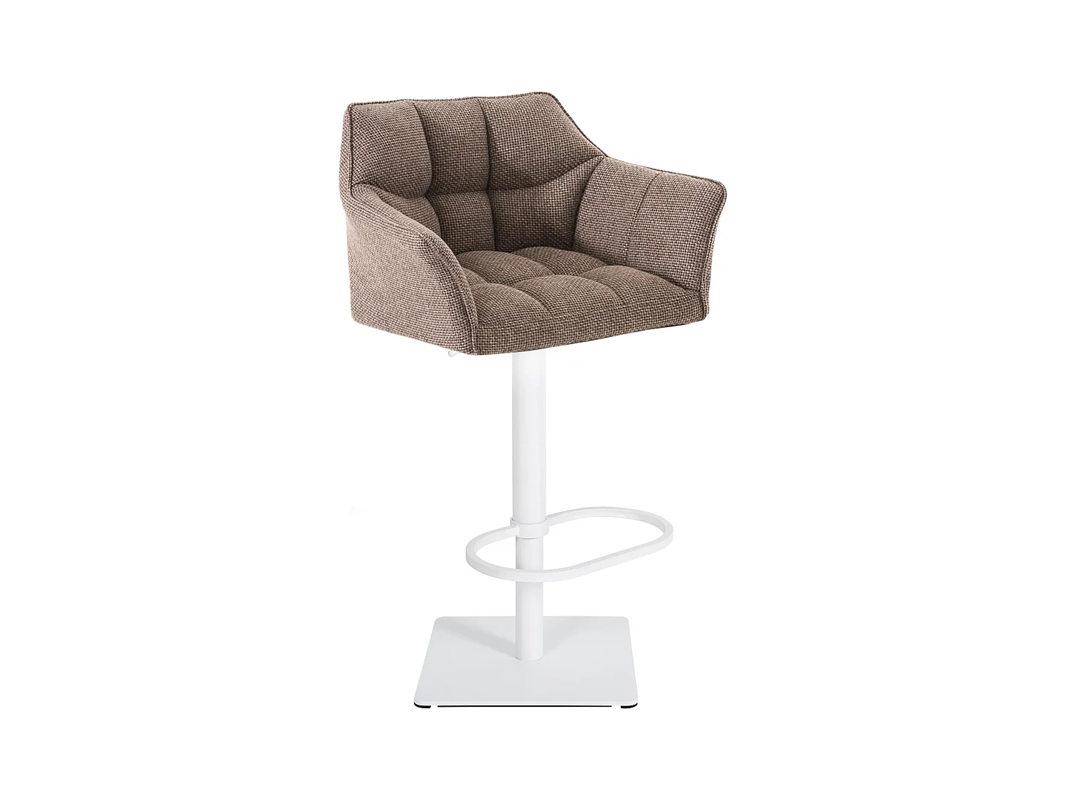 Tabouret de bar - Tissu & Blanc - Marron terre - Damaso
