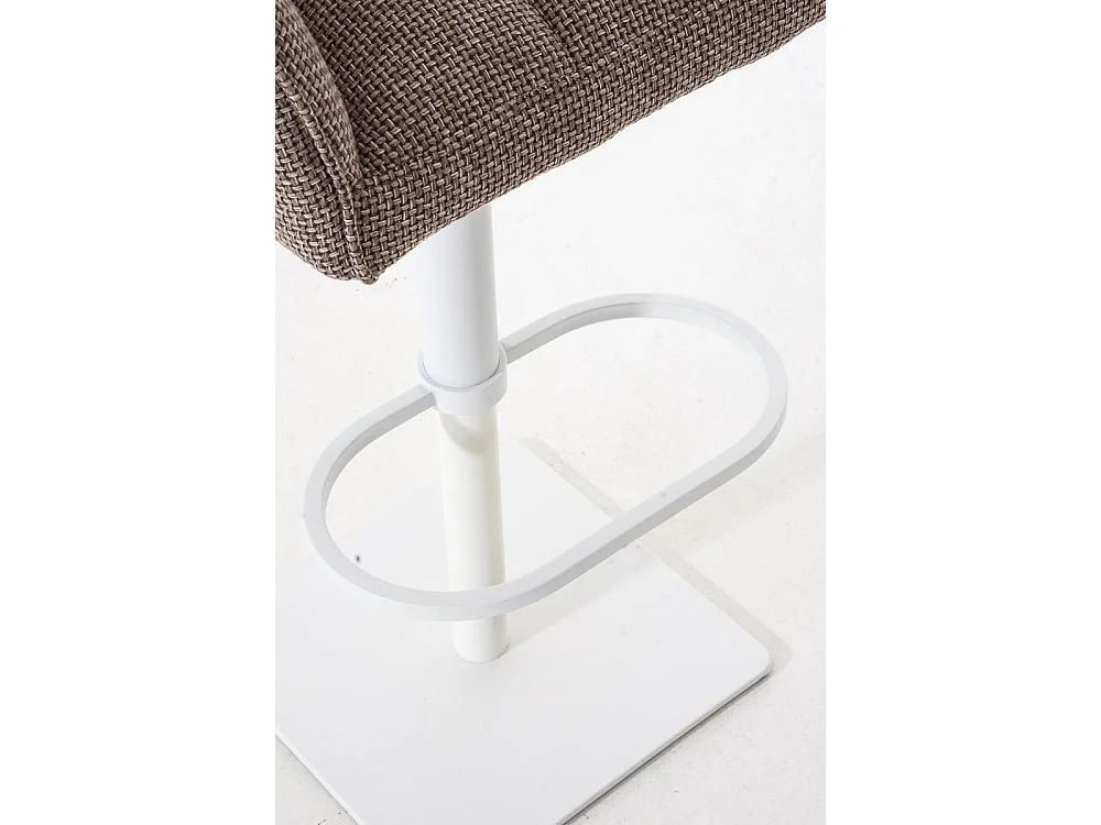 Tabouret de bar - Tissu & Blanc - Marron terre - Damaso