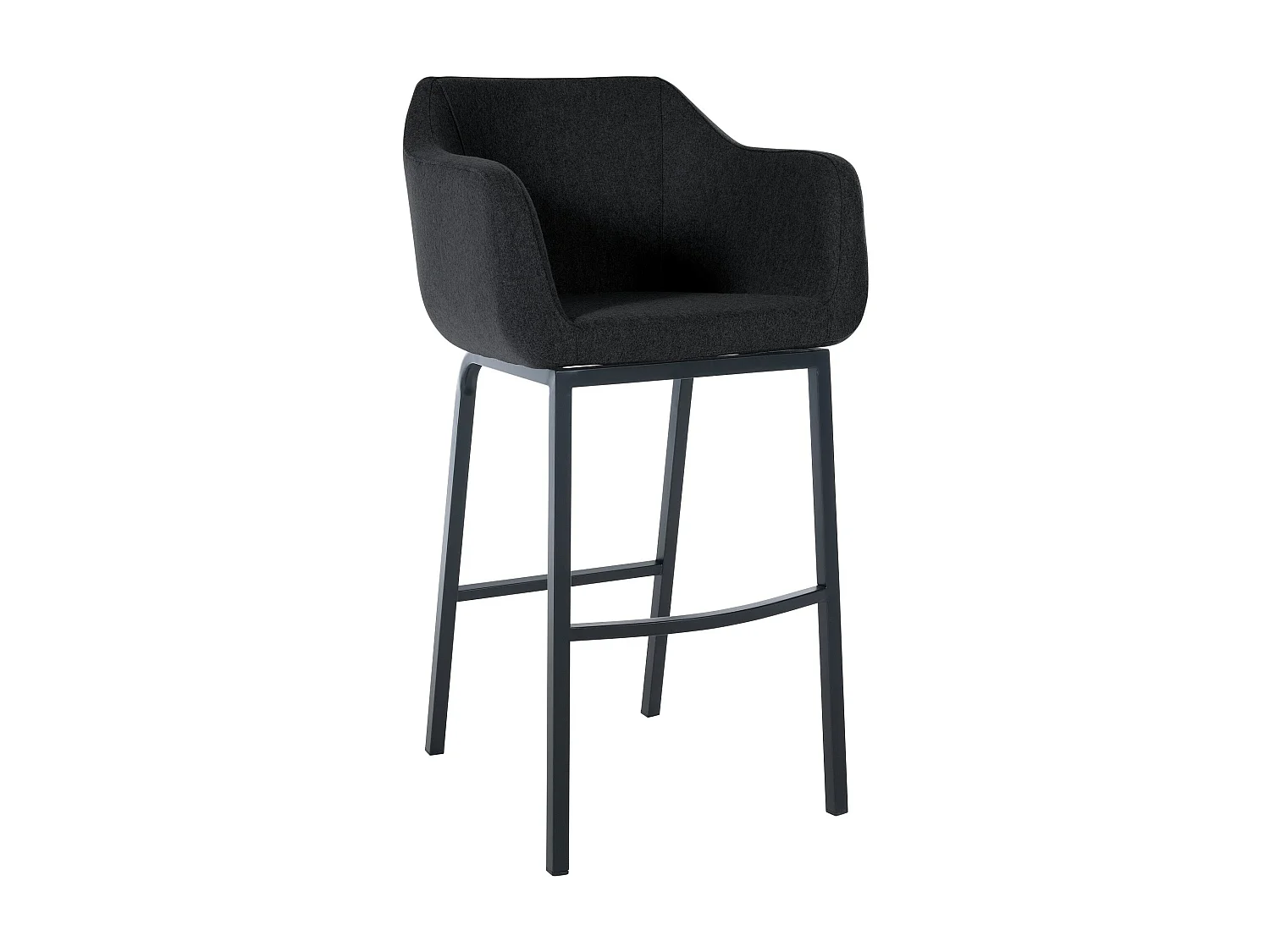 Tabouret de bar - Feutrine & Métal - Anthracite - Monea