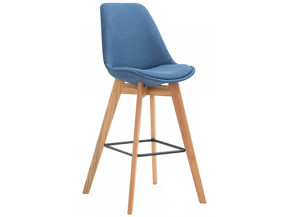 Tabouret de bar - Tissu & Bois - Bleu - Metz