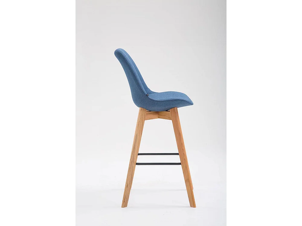 Tabouret de bar - Tissu & Bois - Bleu - Metz