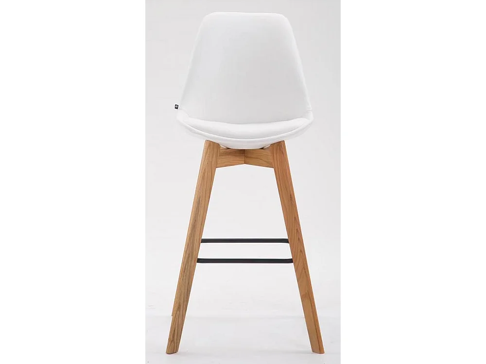 Lot de 2  Tabouret de bar - Similicuir & Bois - Blanc - Metz