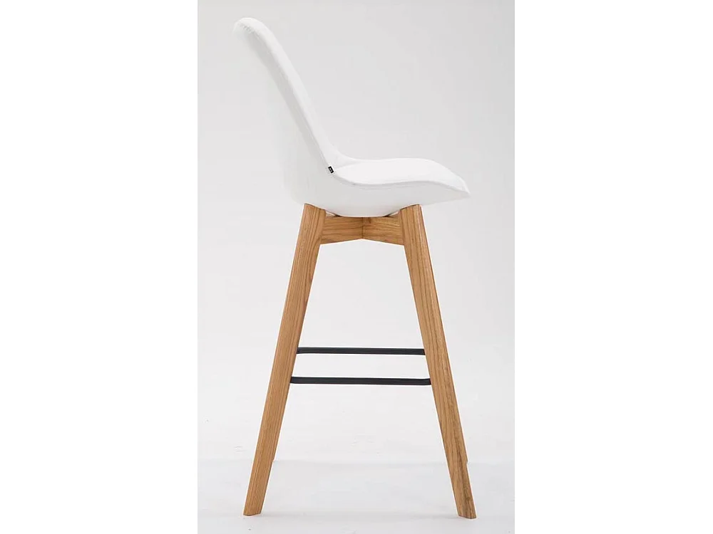 Lot de 2  Tabouret de bar - Similicuir & Bois - Blanc - Metz