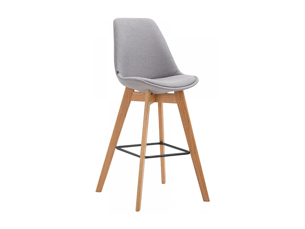 Tabouret de bar - Tissu & Bois - Gris - Metz