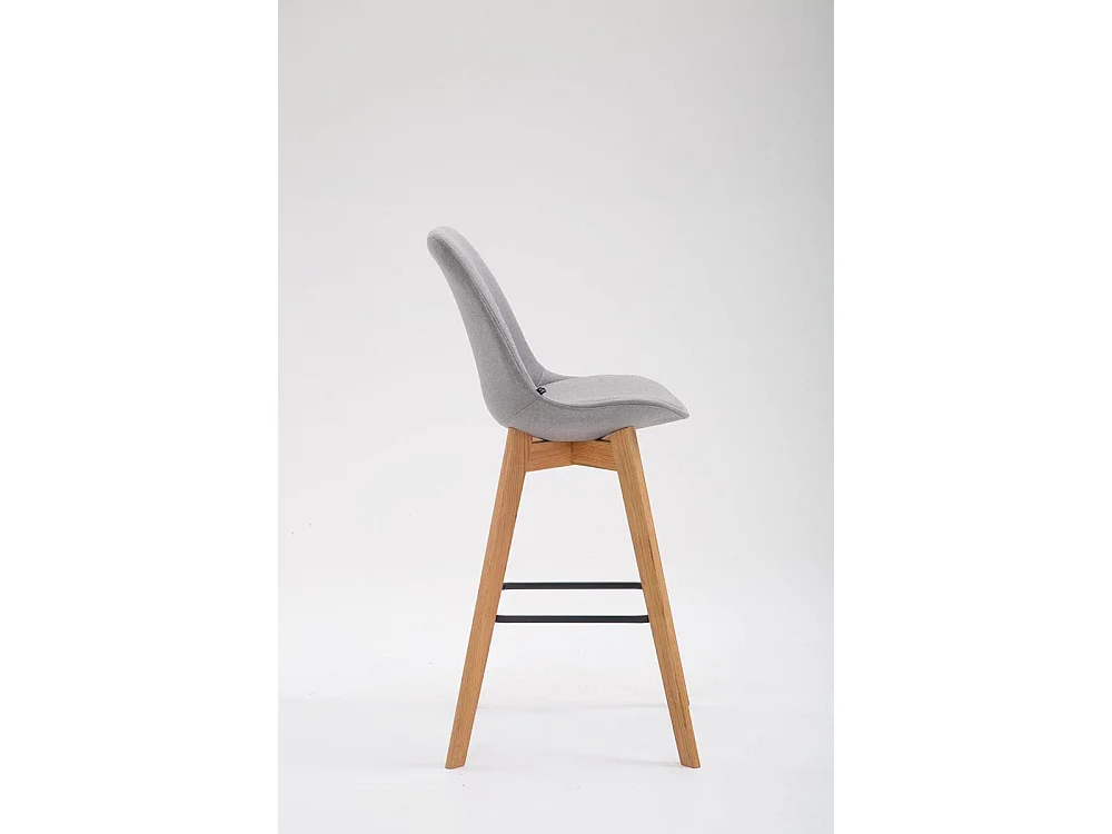 Barkruk - Stof & Hout - grijs - Metz