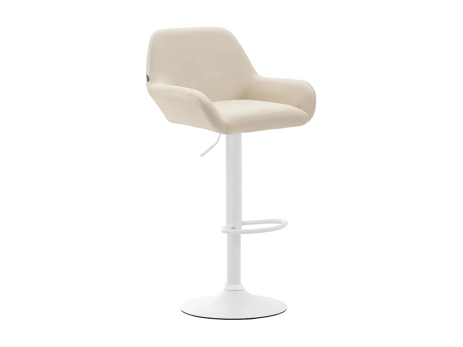 Tabouret de bar - Similicuir & Blanc - Crème - Braga