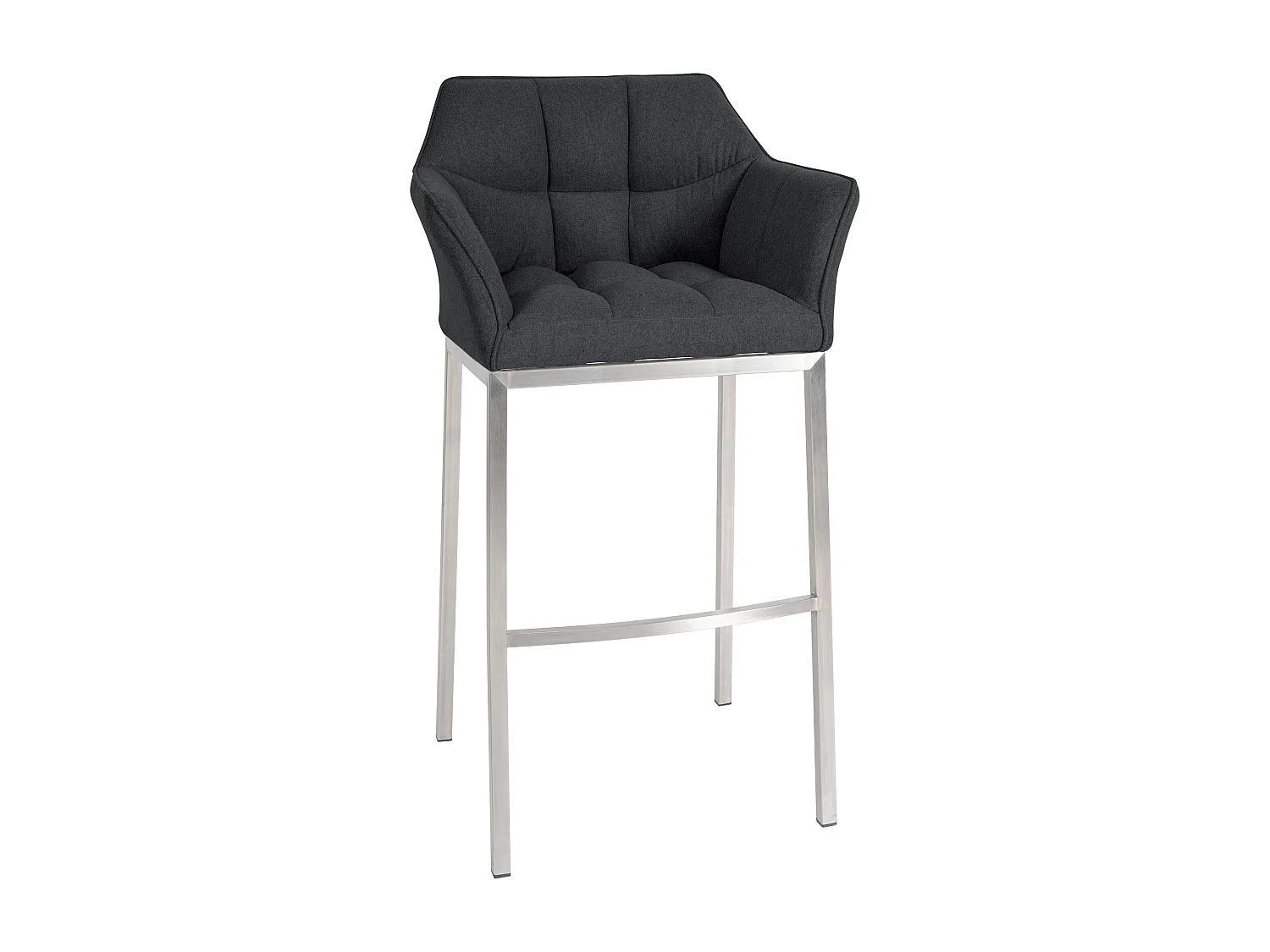 Tabouret de bar - Feutrine & Acier inoxydable - Anthracite - Damaso