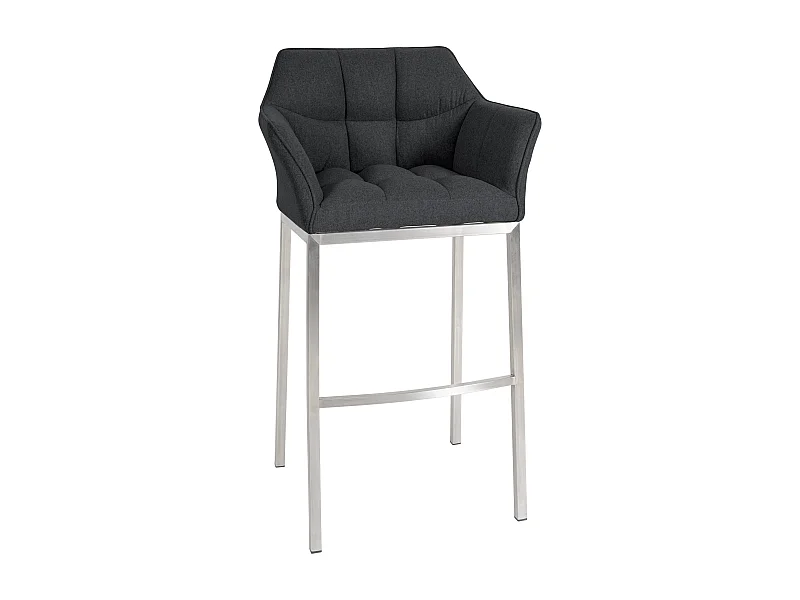 Tabouret de bar - Feutrine & Acier inoxydable - Anthracite - Damaso