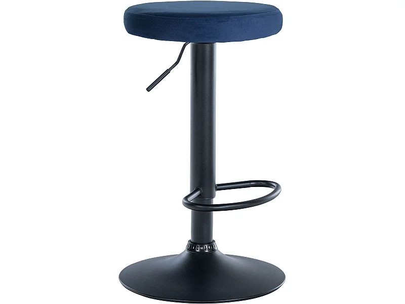 Tabouret de bar - Velours & Noir - Bleu - Ponte