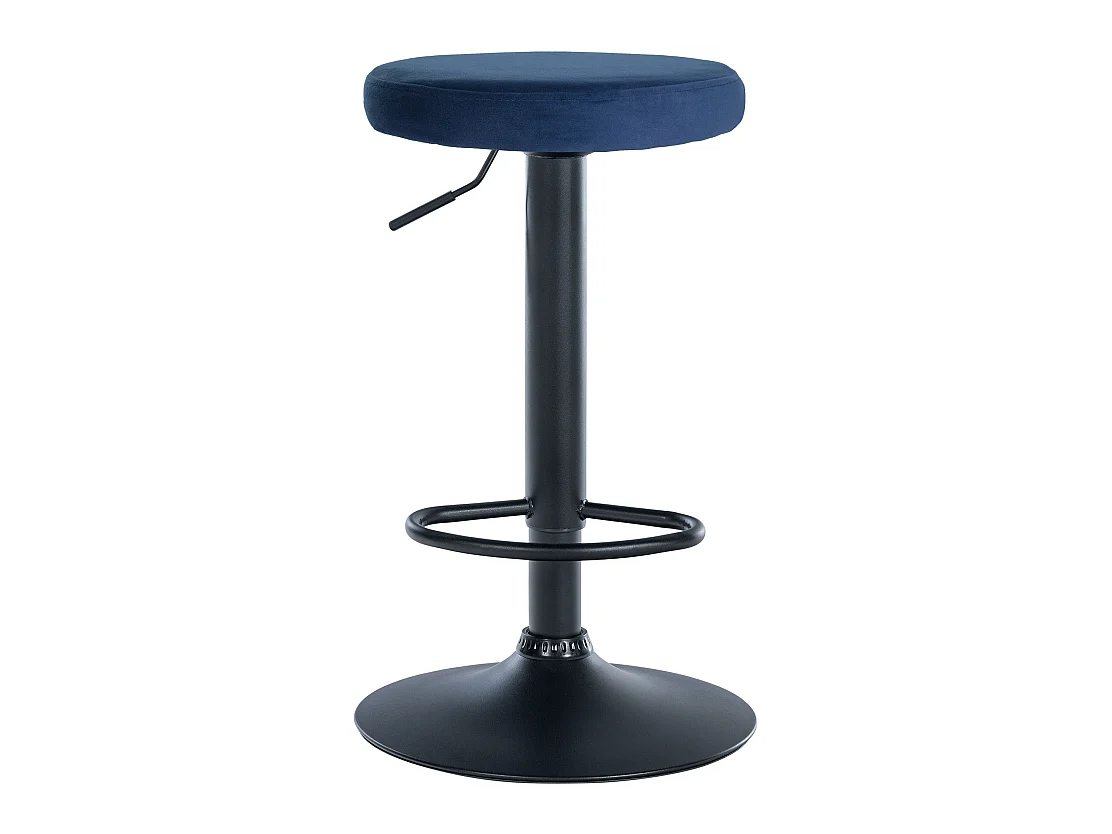 Tabouret de bar - Velours & Noir - Bleu - Ponte