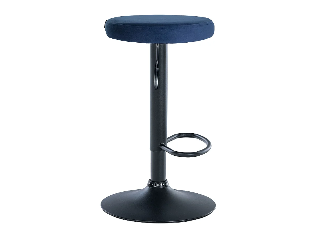 Tabouret de bar - Velours & Noir - Bleu - Ponte