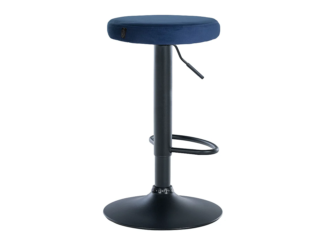 Tabouret de bar - Velours & Noir - Bleu - Ponte