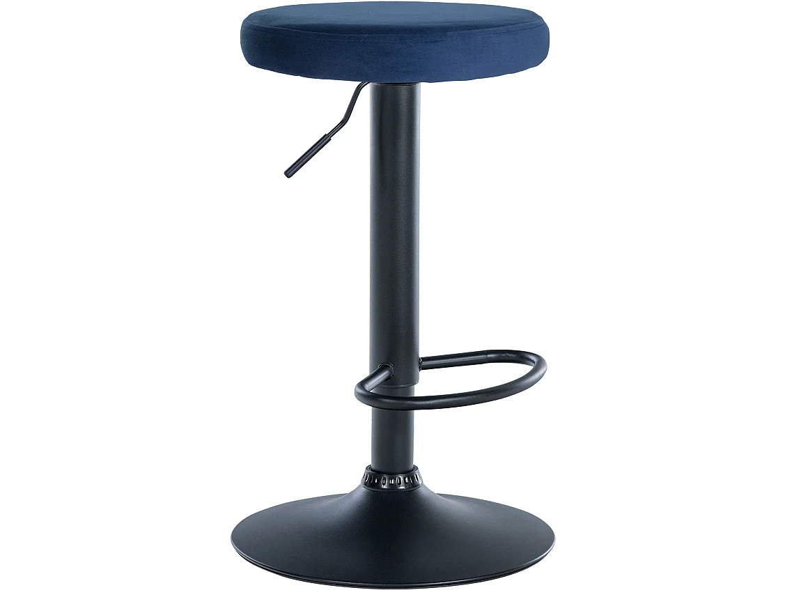 Tabouret de bar - Velours & Noir - Bleu - Ponte