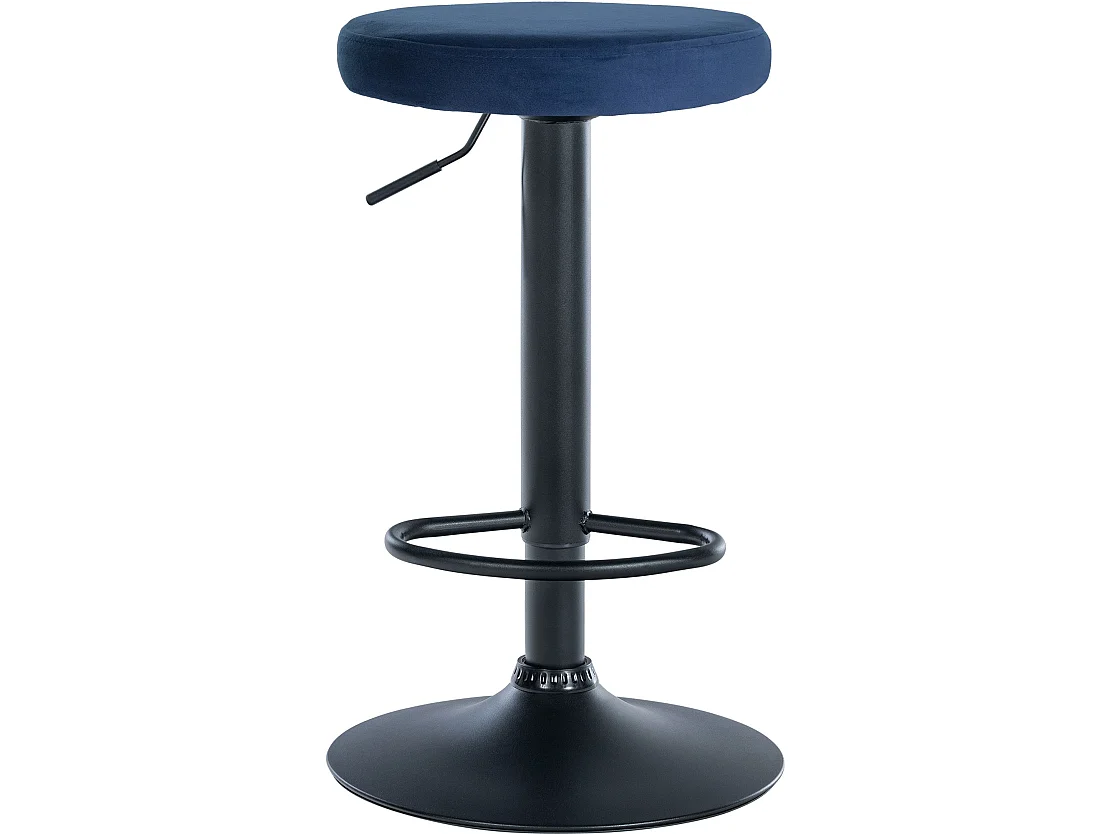 Tabouret de bar - Velours & Noir - Bleu - Ponte
