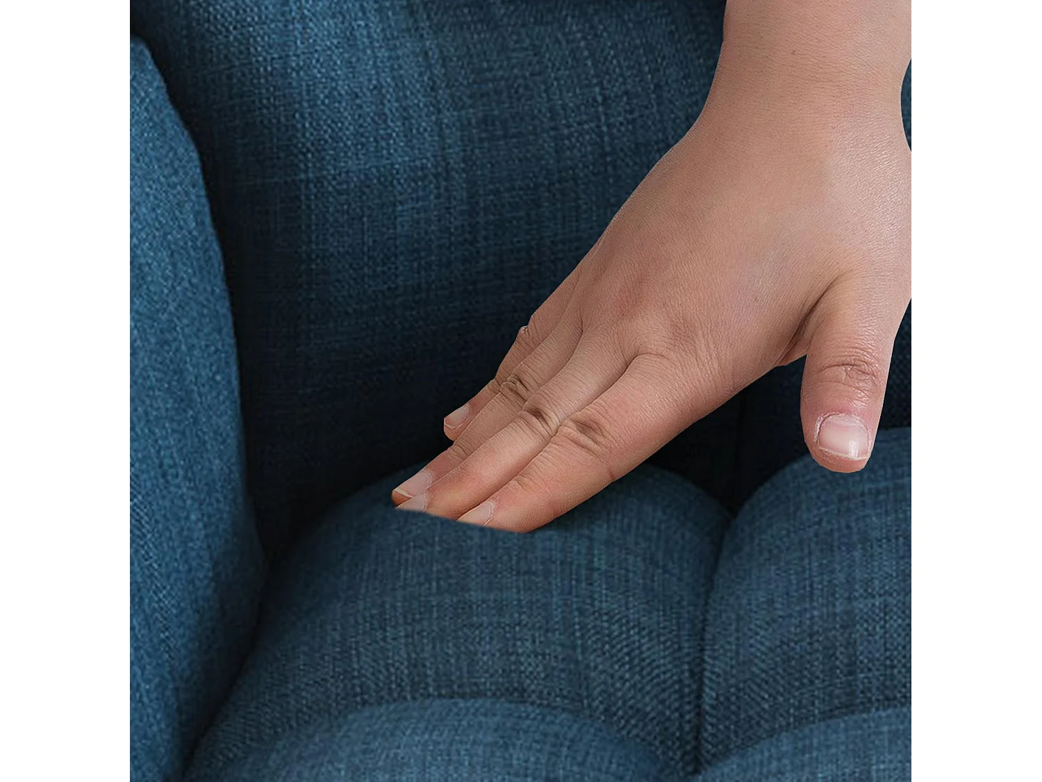 Tabouret de bar - Tissu & Blanc - Bleu - Damaso