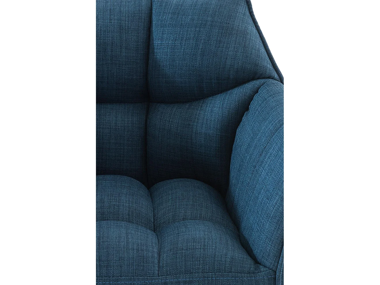 Tabouret de bar - Tissu & Blanc - Bleu - Damaso