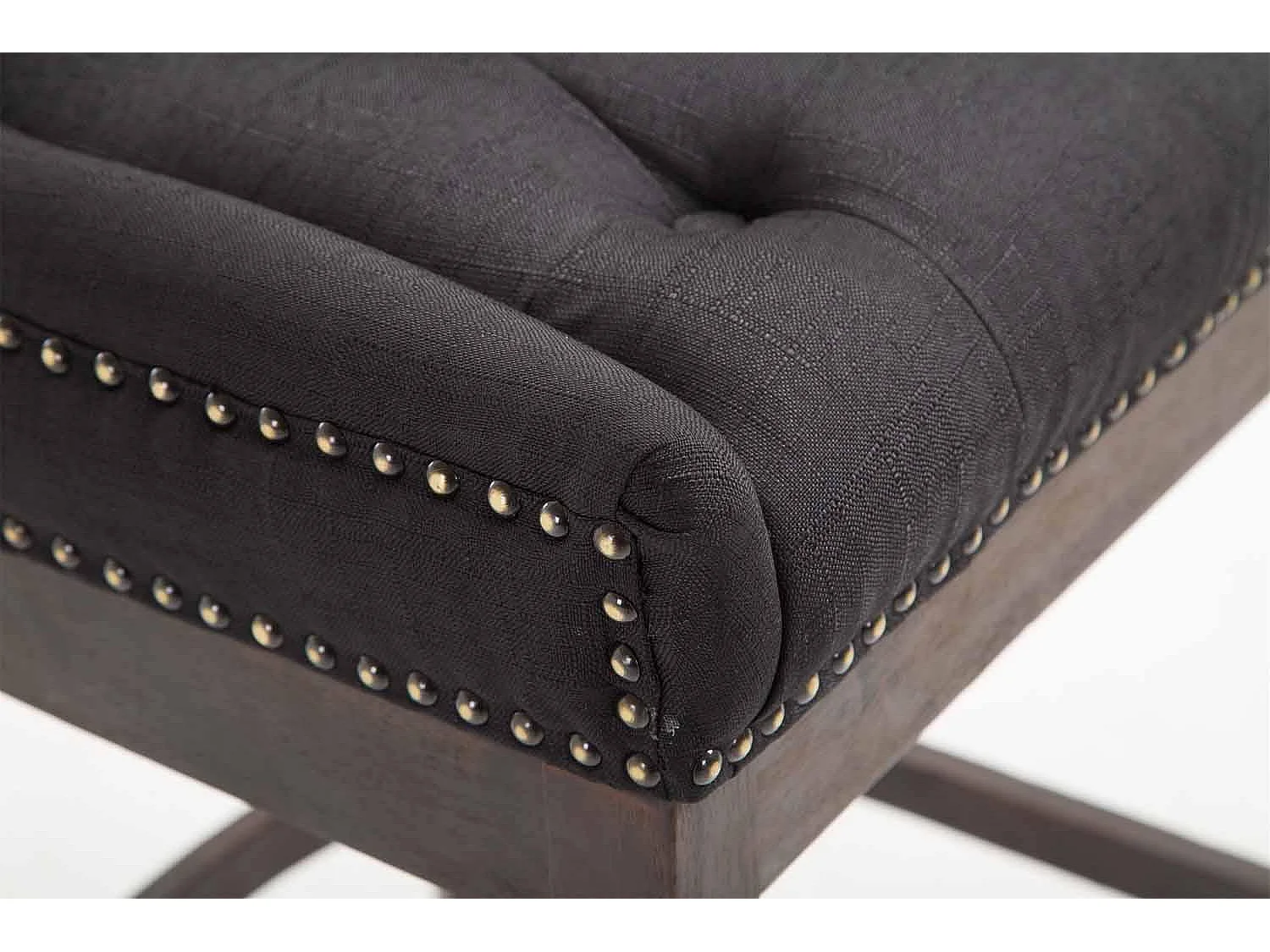 Lot de 2  Tabouret de bar - Tissu & Antique - Noir - Lakewood