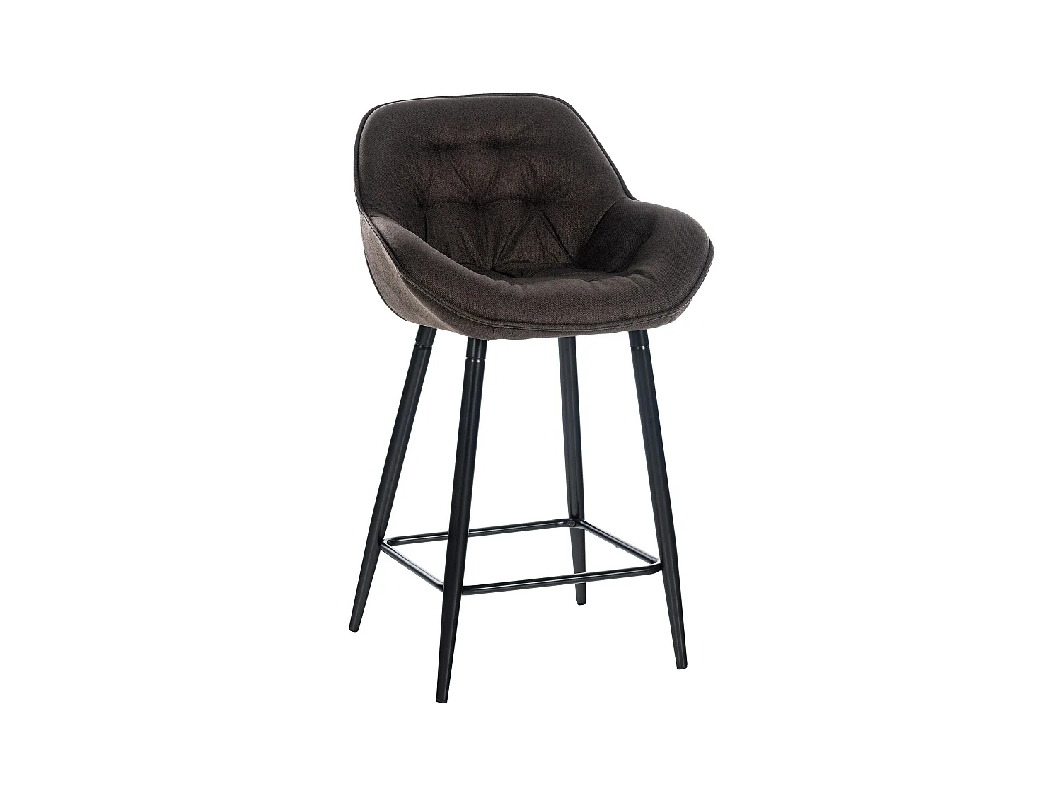 Tabouret de bar - Tissu - Marron - Gibson