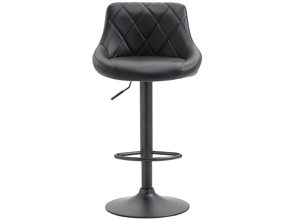 Tabouret de bar - Similicuir & Noir - Noir - Lazio