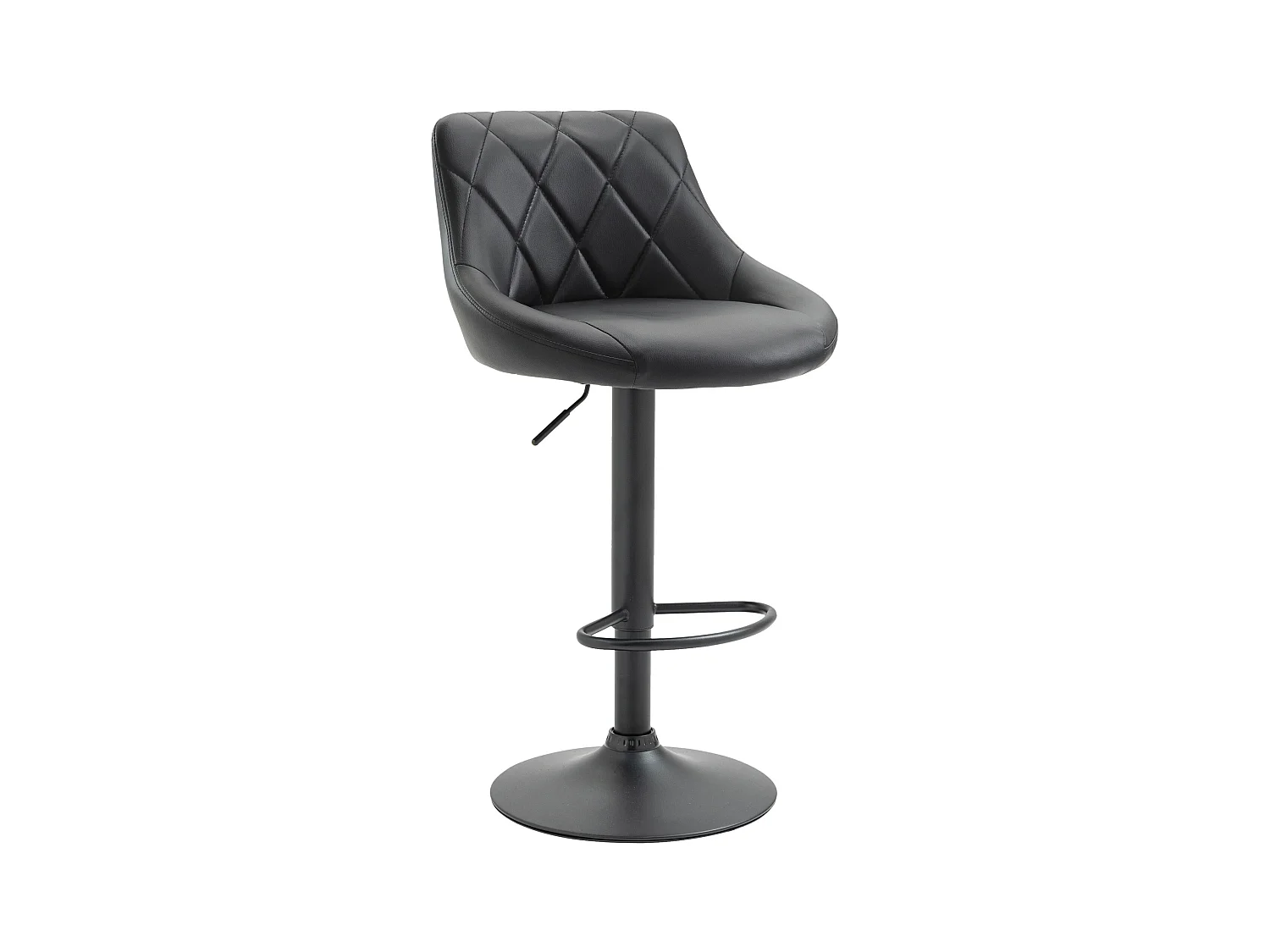 Tabouret de bar - Similicuir & Noir - Noir - Lazio