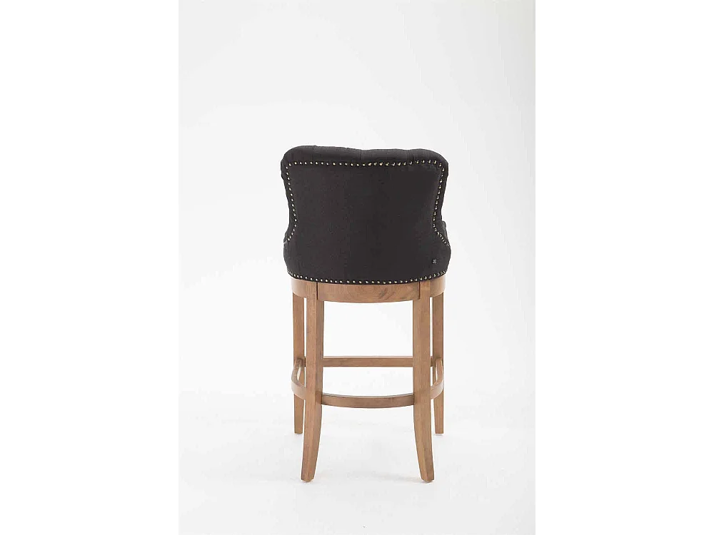 Lot de 2 Tabouret de bar - Tissu & Bois - Noir - Lakewood