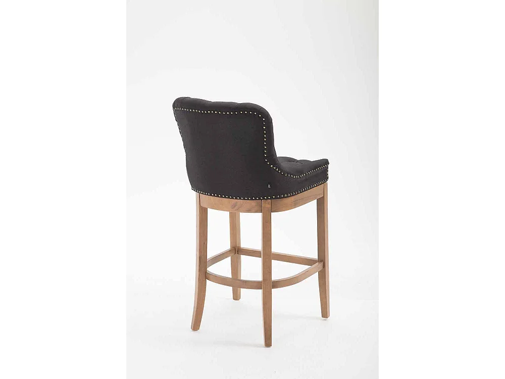 Lot de 2 Tabouret de bar - Tissu & Bois - Noir - Lakewood
