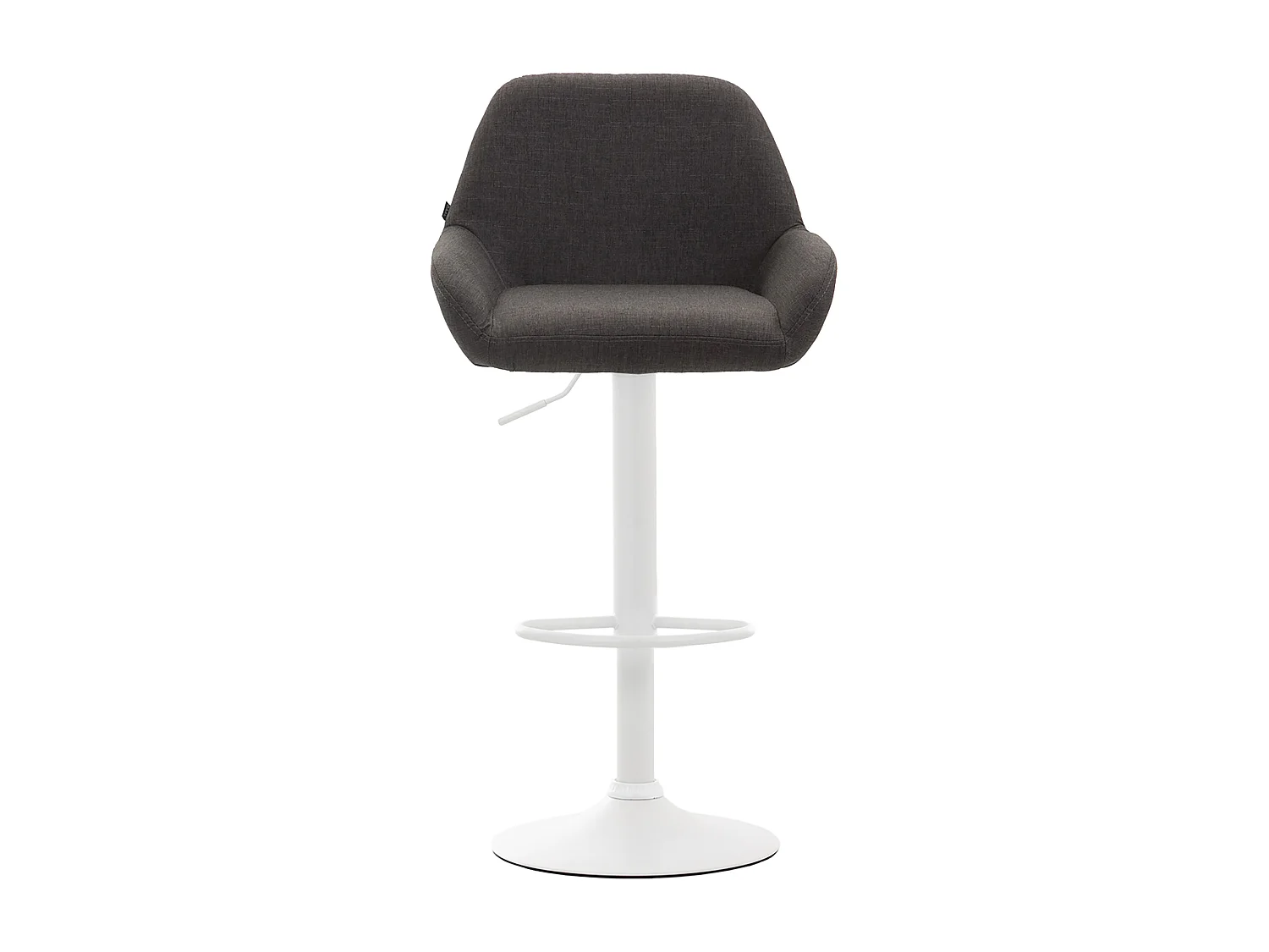 Tabouret de bar - Tissu & Blanc - Gris foncé - Braga