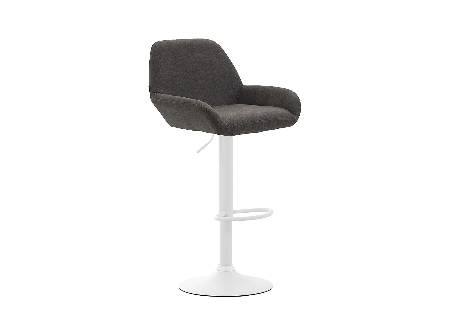 Tabouret de bar - Tissu & Blanc - Gris foncé - Braga
