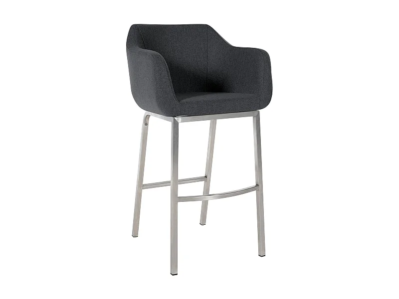 Tabouret de bar - Feutrine & Métal - Gris - Monea