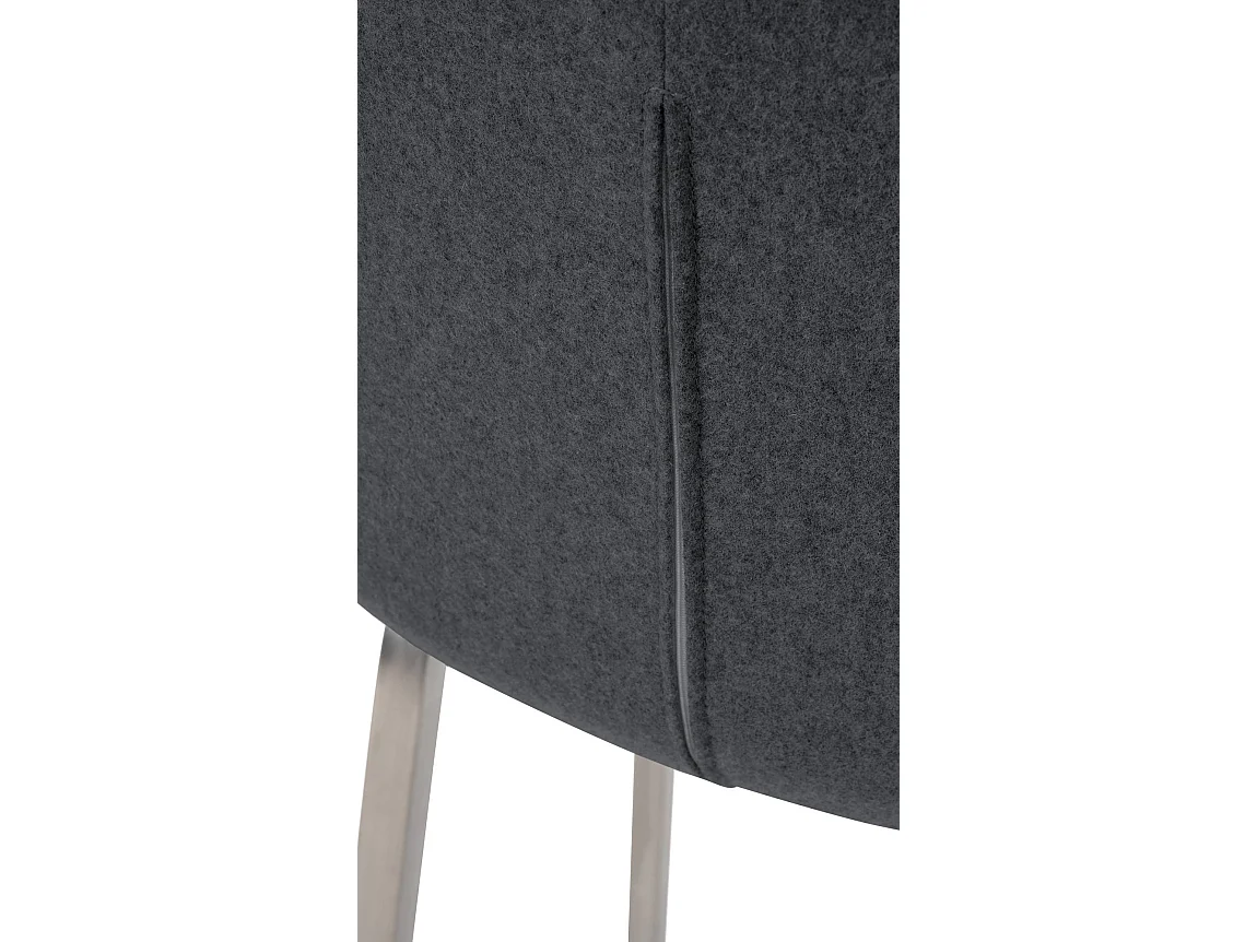 Tabouret de bar - Feutrine & Métal - Gris - Monea