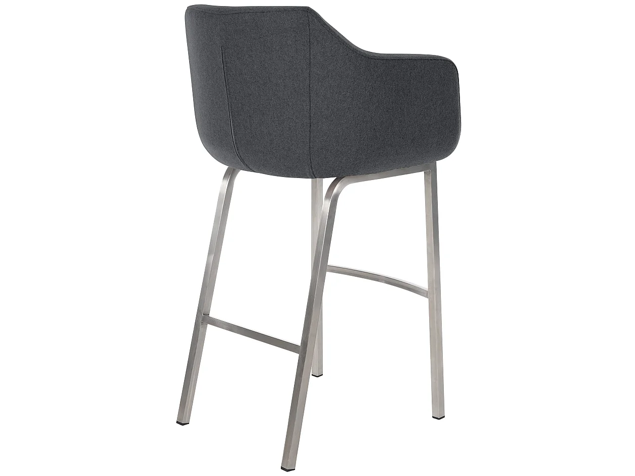 Tabouret de bar - Feutrine & Métal - Gris - Monea