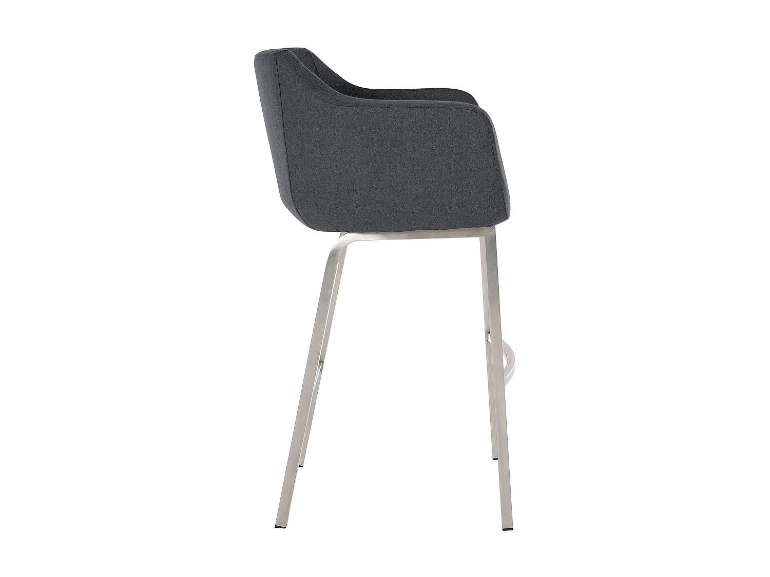 Tabouret de bar - Feutrine & Métal - Gris - Monea